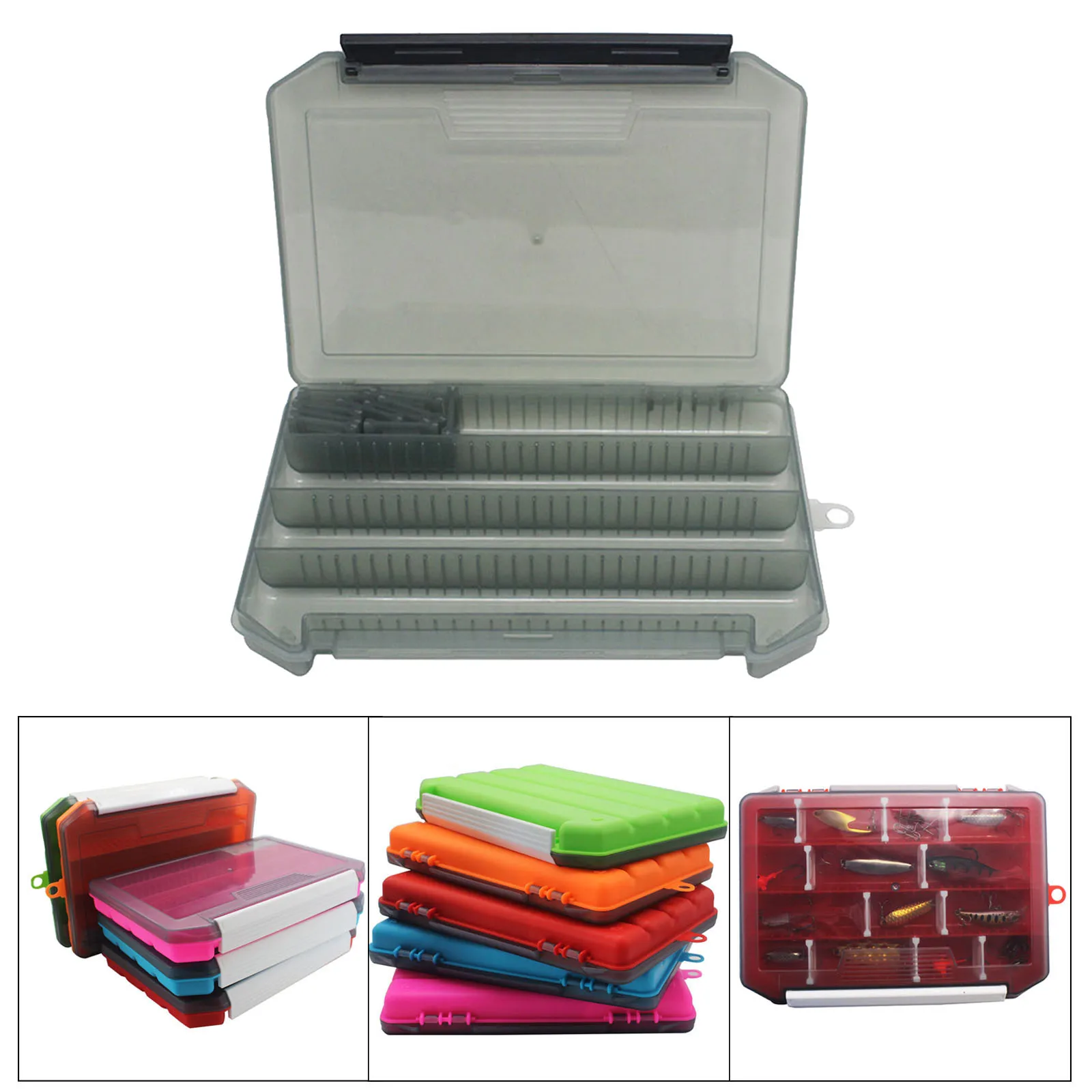 Fishing Tackle Box Storage Tray with Removable Dividers Fishing Lures Hooks Case Soft Bait Lure Hooks Accessories Pesca Tool