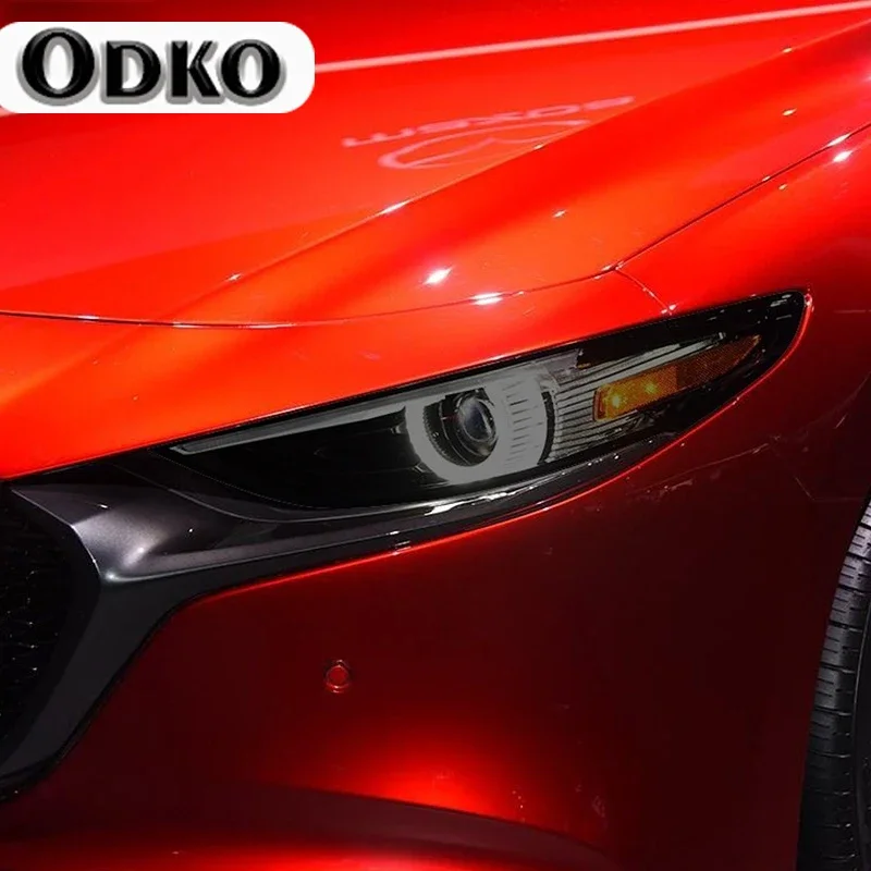 

2 Pcs Car Headlight Protective Film Headlamp Restoration Transparent Black TPU Sticker For Mazda 3 BP 2019 2020- Accessories