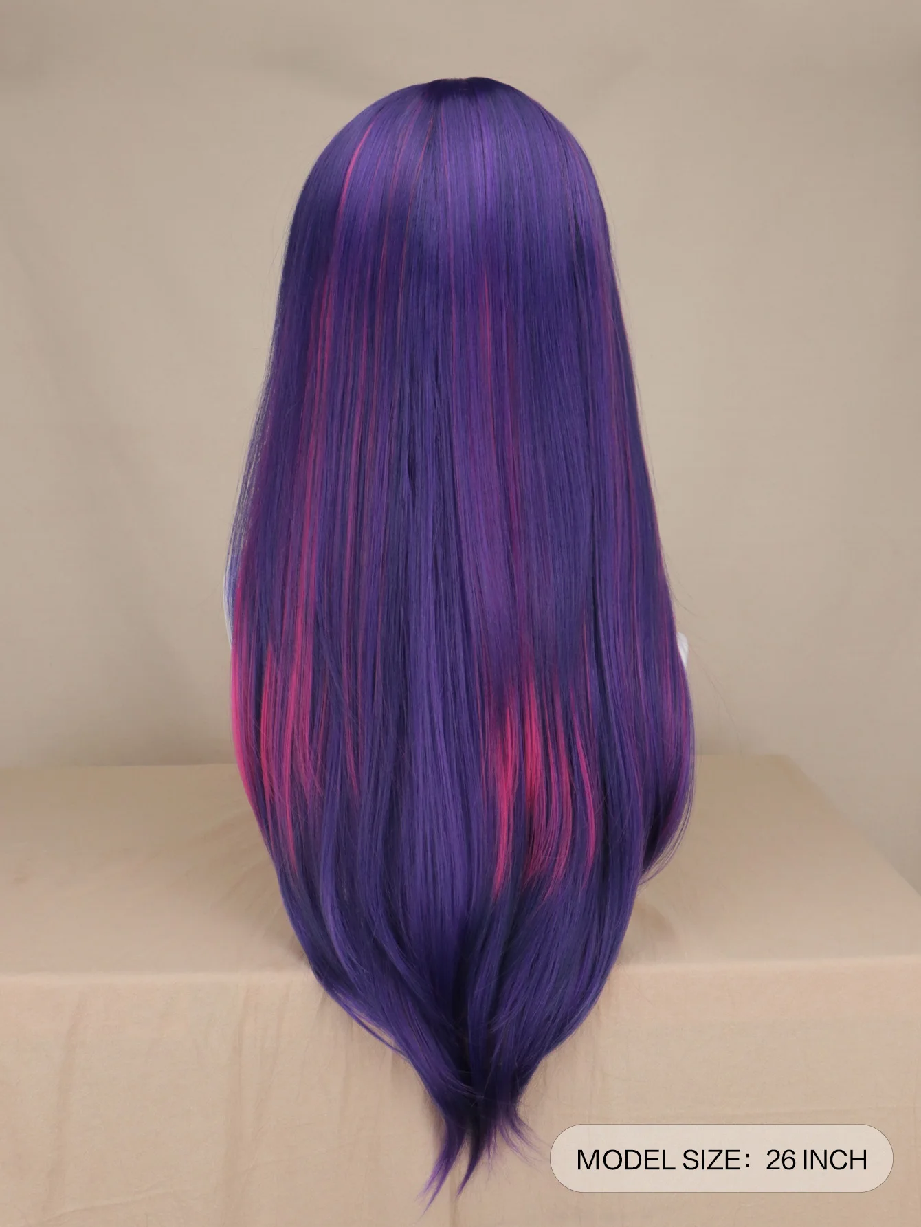OSHI NO KO Hosh37- Perruque violette, cheveux longs et raides, faux cuir chevelu, accessoires de cosplay d'Halloween