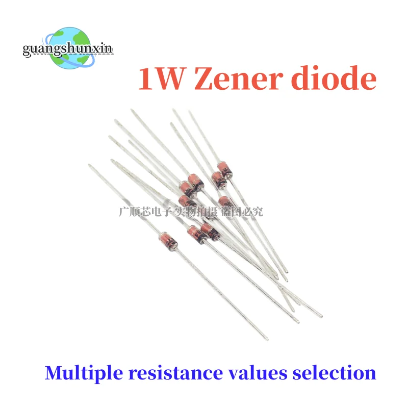 50PCS 1W Zener Diode 3V 3.3 6 3.9 4.3 4.7 5.1 5.6 6.2 6.8 7.5 8.2 9.1 10 11 12 13 15 16 18 20 22 24 27 30 33 36 39 43 47 51 56V