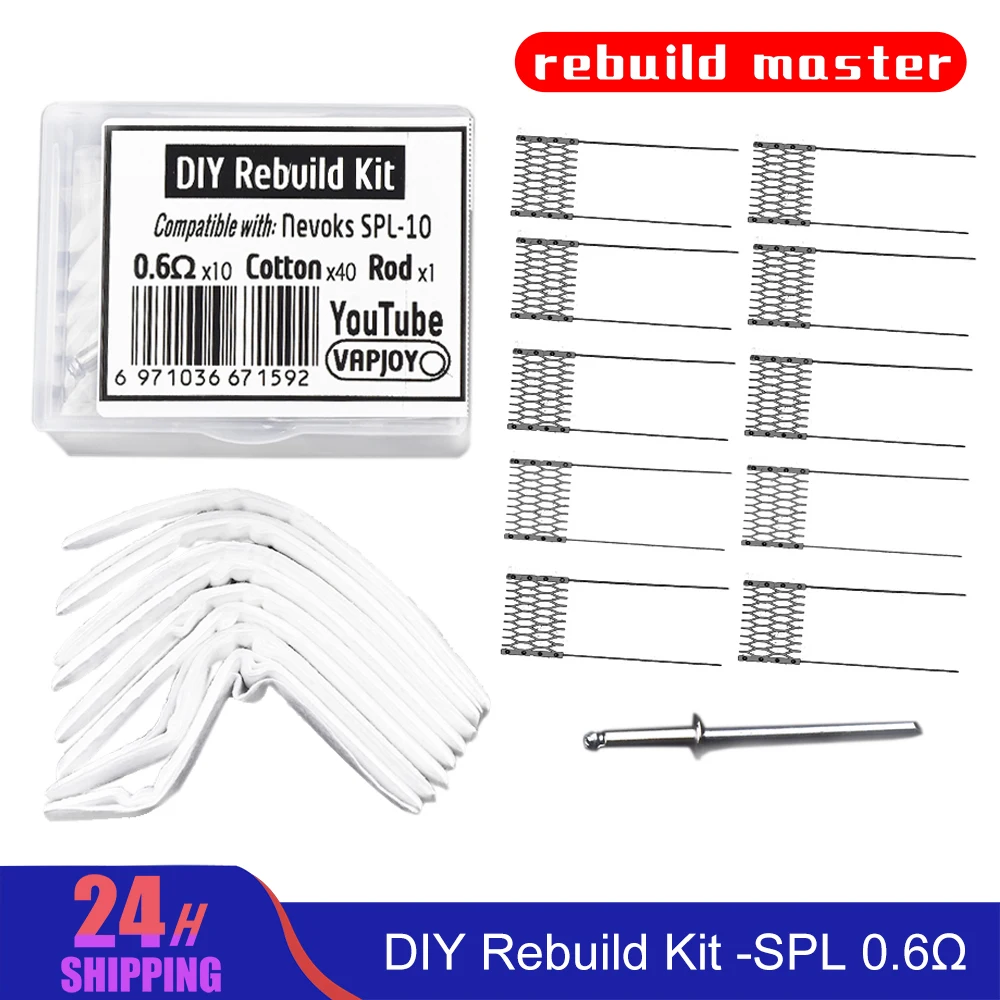 Kit de herramientas de reparación, Master DIY Kit de herramientas de reconstrucción, bobina de malla de 0,6 ohm para novoks SPL FAVOSTIX NORD4, 10x7mm