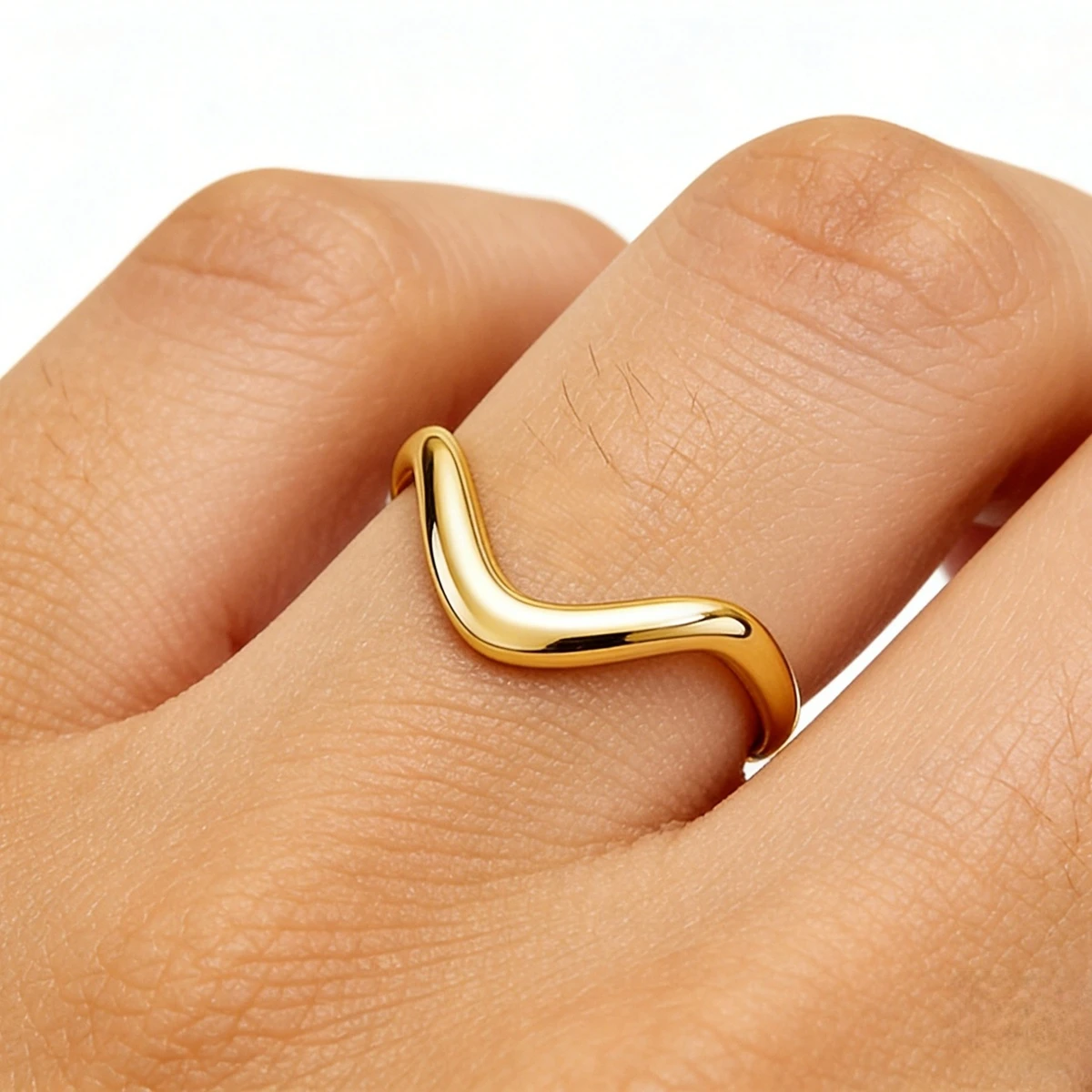 

Минималистичные волнистые кольца из стерлингового серебра 925 пробы для женщин, обручальные, свадебные, для вечеринок, многослойные кольца, цвет золота 18 карат, изысканные ювелирные изделия