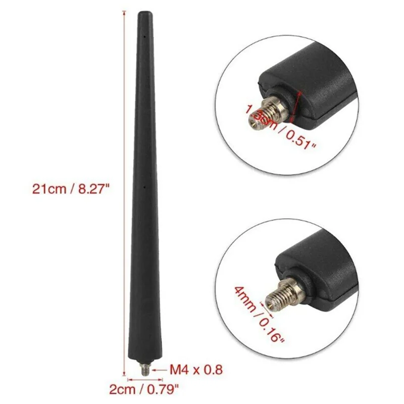 Antenne Antenne Courte Noire Type Mât 21cm, Antennes Radio 51910790 52019353 pour Fiat 500