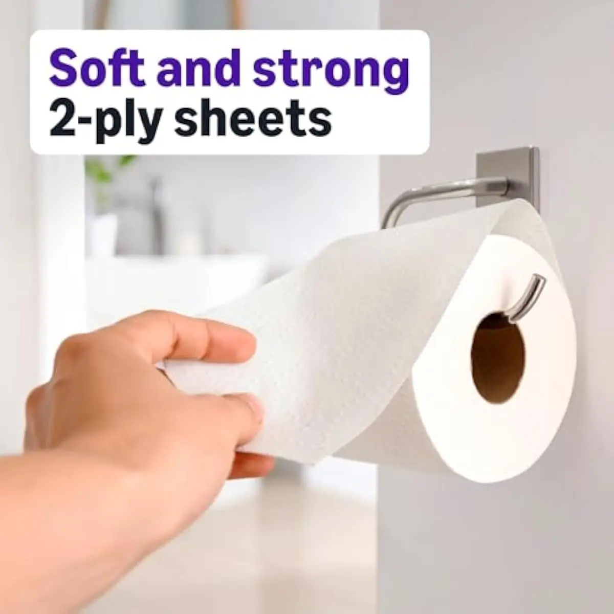Basics Soft and Strong 2-Ply Toilet Paper, 6 Ultra Rolls = 24 Regular Rolls, Unscented, 340 Sheet (1 Pack of 6), Packaging May V