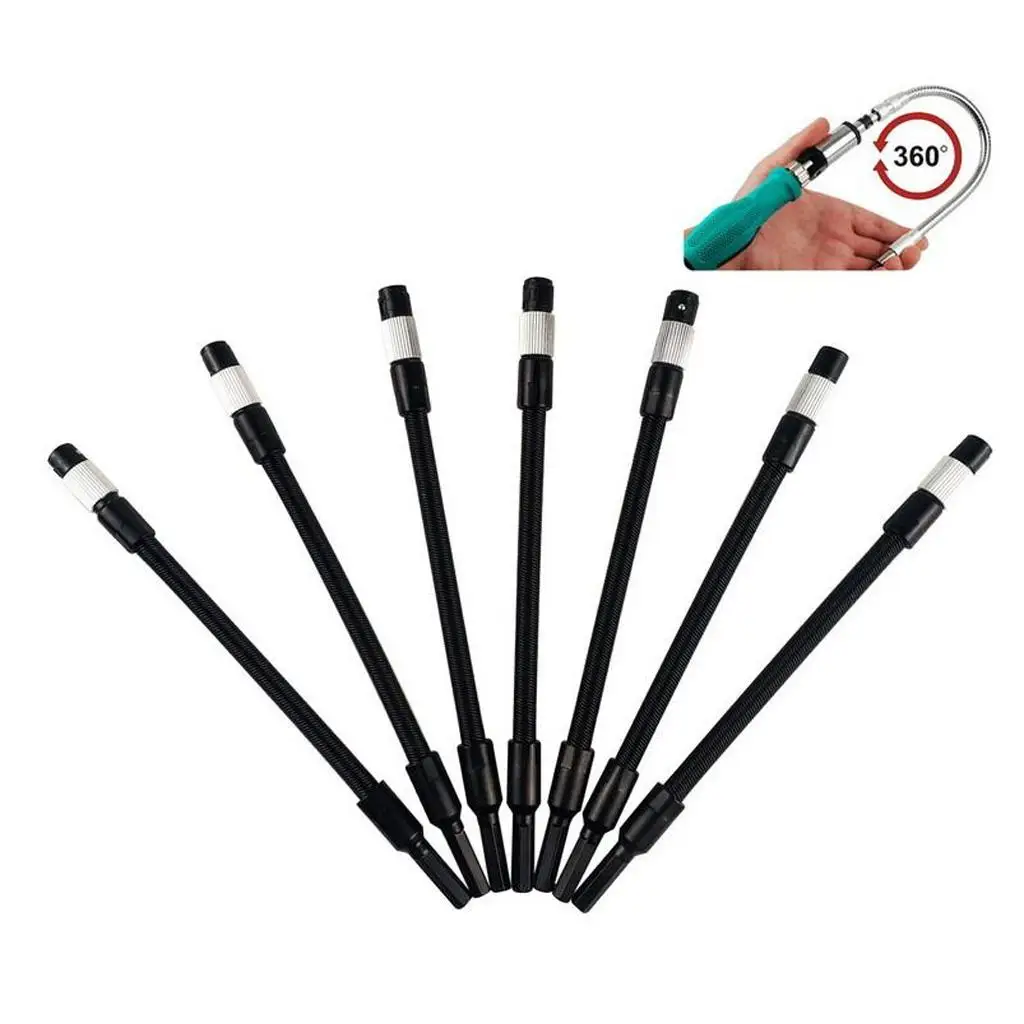 2-4pack 200mm Flexible Extension Bit Holder Adapter Hex Shank Screw Drill Tool