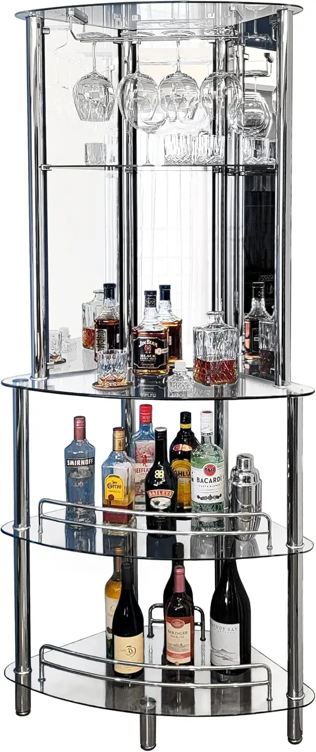 Barra de licor de entretenimiento para el hogar, mesa de Bar de torre, transparente, moderno y contemporáneo