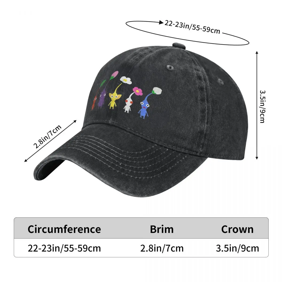 Cute Pikmins Casual Baseball Cap Spring Video Game Trucker Hat Running Hippie Hip Hop Hats Unisex-Teens Fashion Baseball Caps