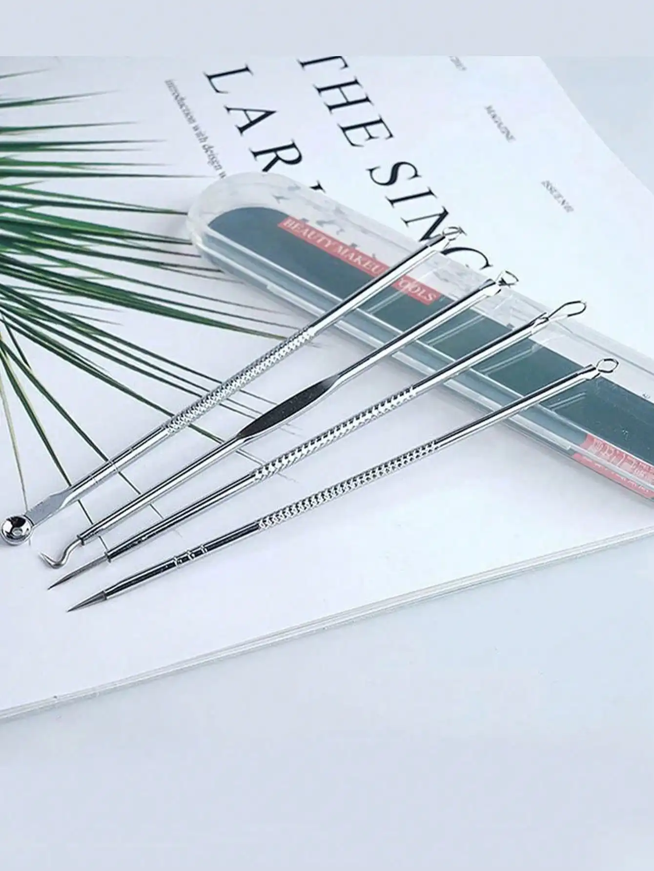 4 stks/set roestvrijstalen acne-verwijderingstool, dubbelzijdige smet- en mee-eter-extractors voor schoonheid en make-up