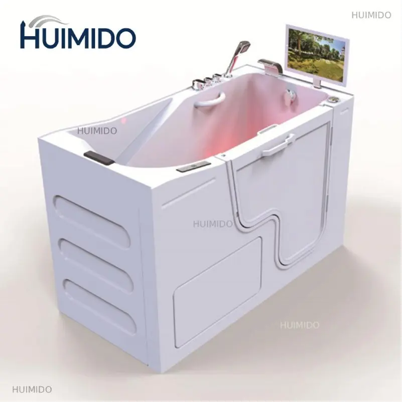 Qianshengjia elderly barrier-free side door walk-in home seated acrylic milk bath constant temperature Jacuzzi
