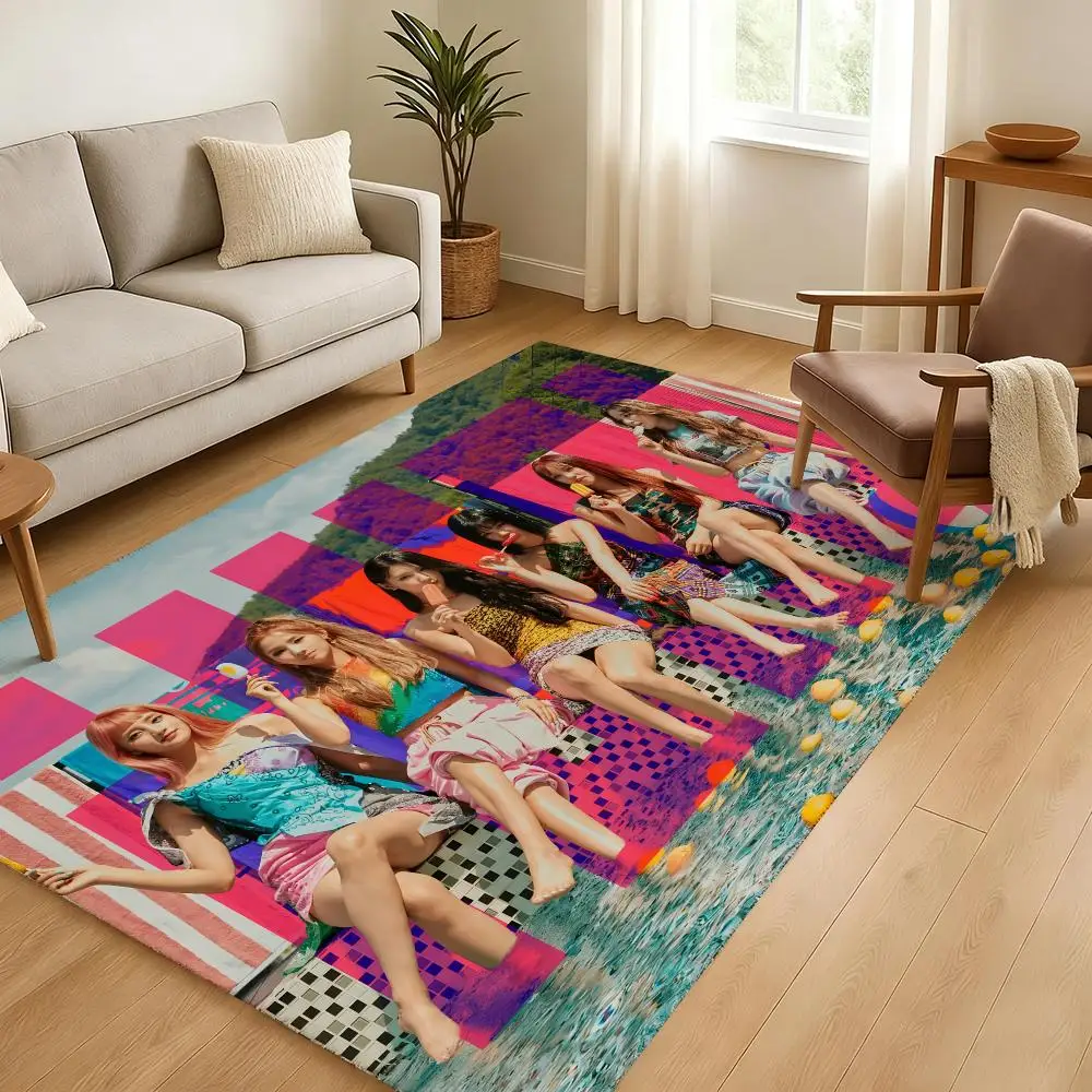 Kpop Girls G-GIDLE (G)I-DLE Floor Mat Soft Thickened Absorbent Non-Slip Bedroom Living Room Door Mat Home Decor Flannel Rugs
