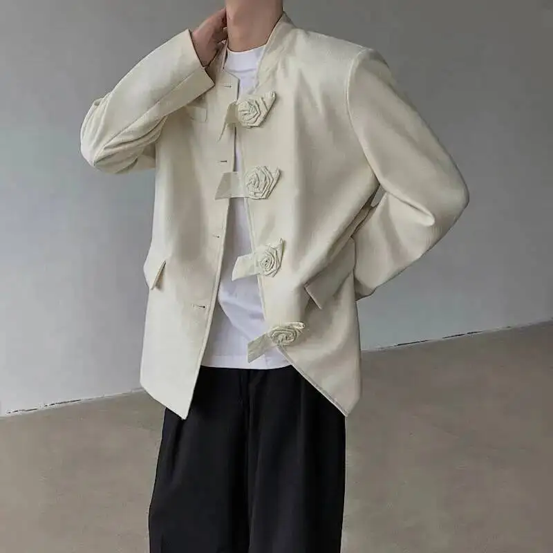 LUZHEN Jacket 2025 Autumn New Three-dimensional Buttoned Casual Blazer Men's Original Handsome Elegant Solid Color Coat JY7368