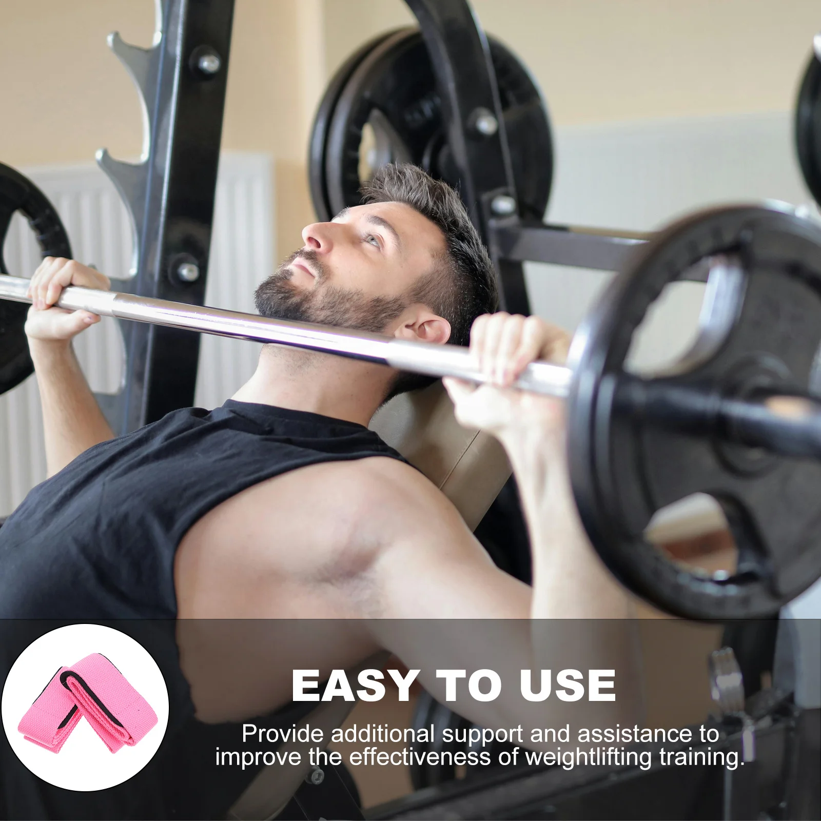 

1Pair Heavy Duty Weightlifting Wrist Wrap Enhanced Grip Training Strap for Gym Sports Workout Support Brace Grip Strap