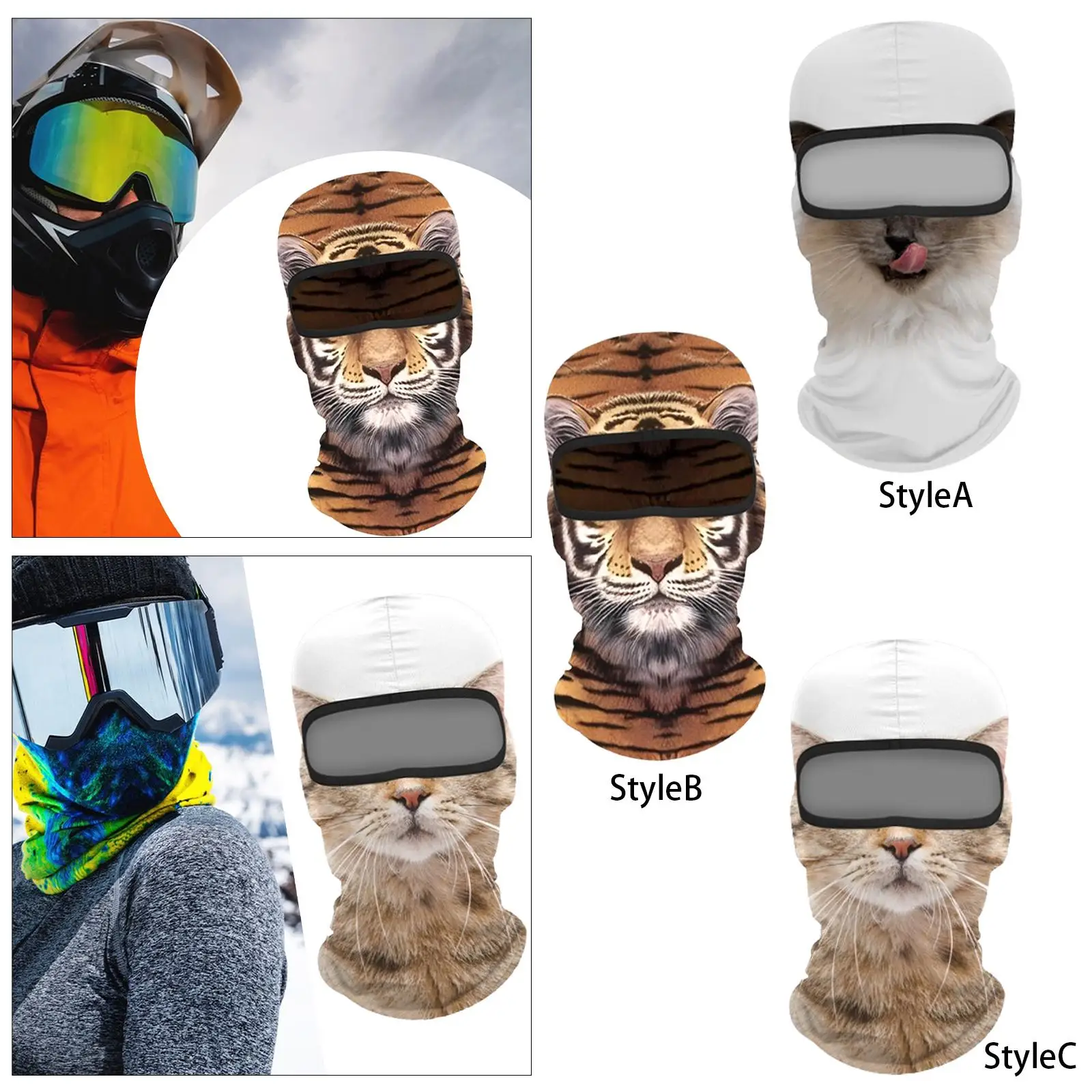 Balaclava Face Mask Animal Cooling Neck Wrap Cover for Raves Halloween Party