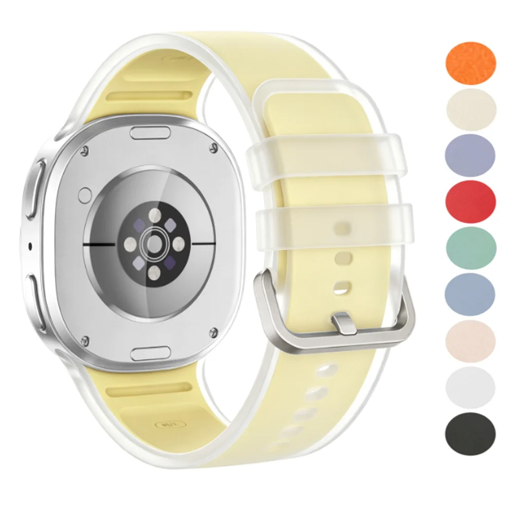 Transparentes Silikonarmband für Samsung Galaxy Watch 9 44mm 40mm Sportarmband für Galaxy Watch 8 44mm 40mm 8 Classic 46