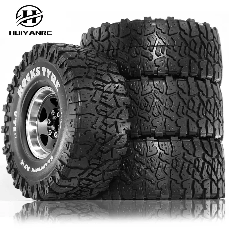 

HUIYANRC 1.9 Beadlock Wheel Aluminum and 1.9 RC Crawler Tires for Traxxas TRX4 Axial SCX10 SCX10 II III Redcat Gen 8