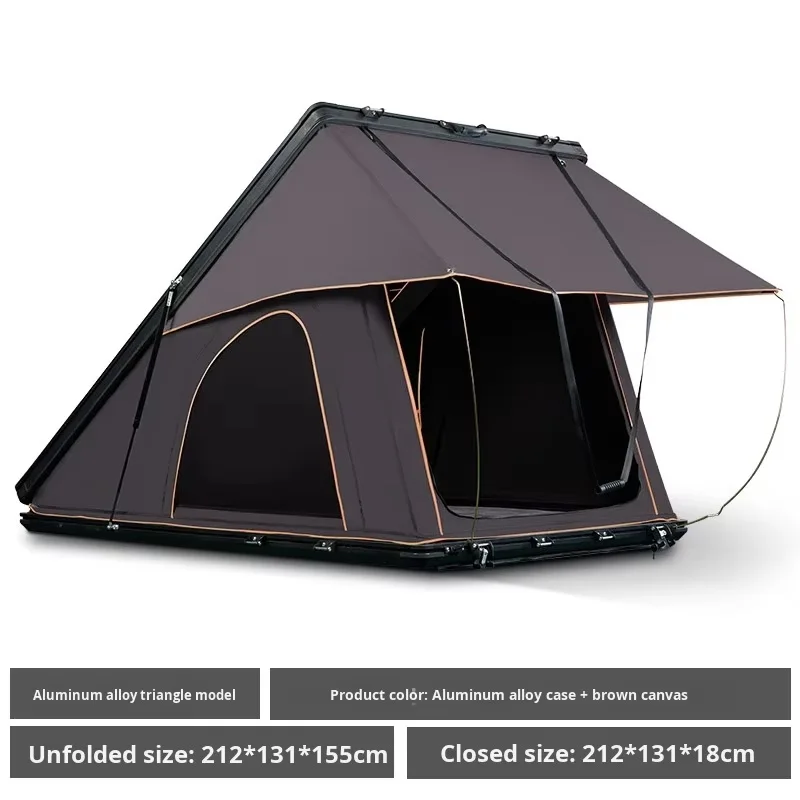 Large Hard Shell Roof Tent with Lift-Up & Aluminum Corners - Spacious Interior for Camping