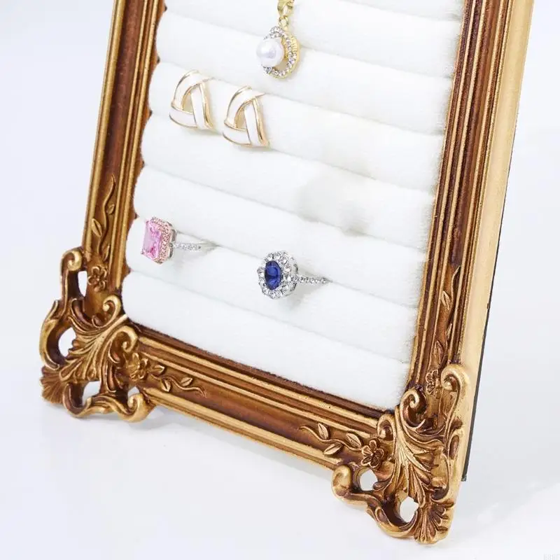 Vanity Jewelry Display Stand with Ornate Frame and Rear Support E0BF