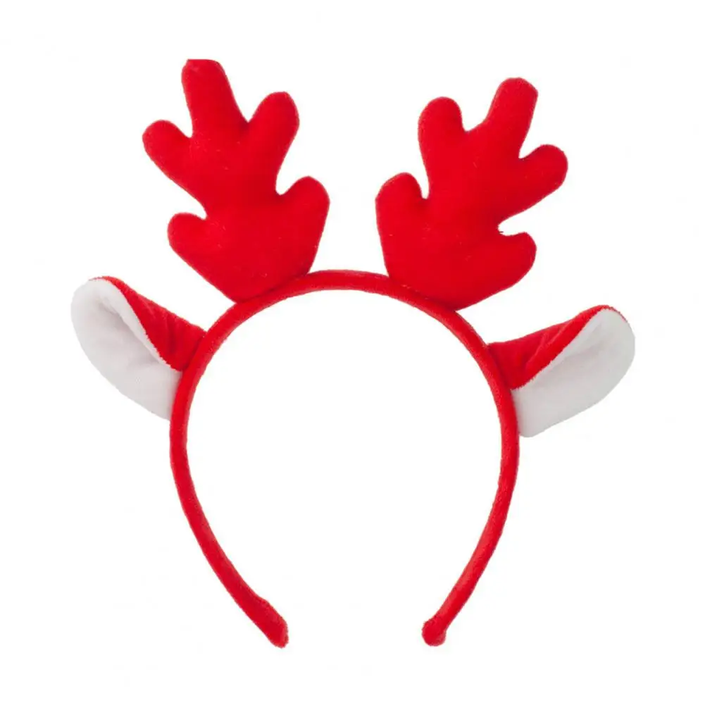 Party Hairband Festive Reindeer Headband for Christmas Party Decorations Plush Antler Hairband for Ages Holiday Costume