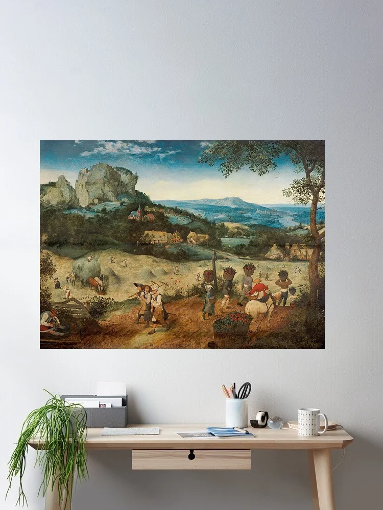 

The haymaking, by Pieter Bruegel, Print Art Canvas Poster, For Living Room Decor, Home Wall Picture