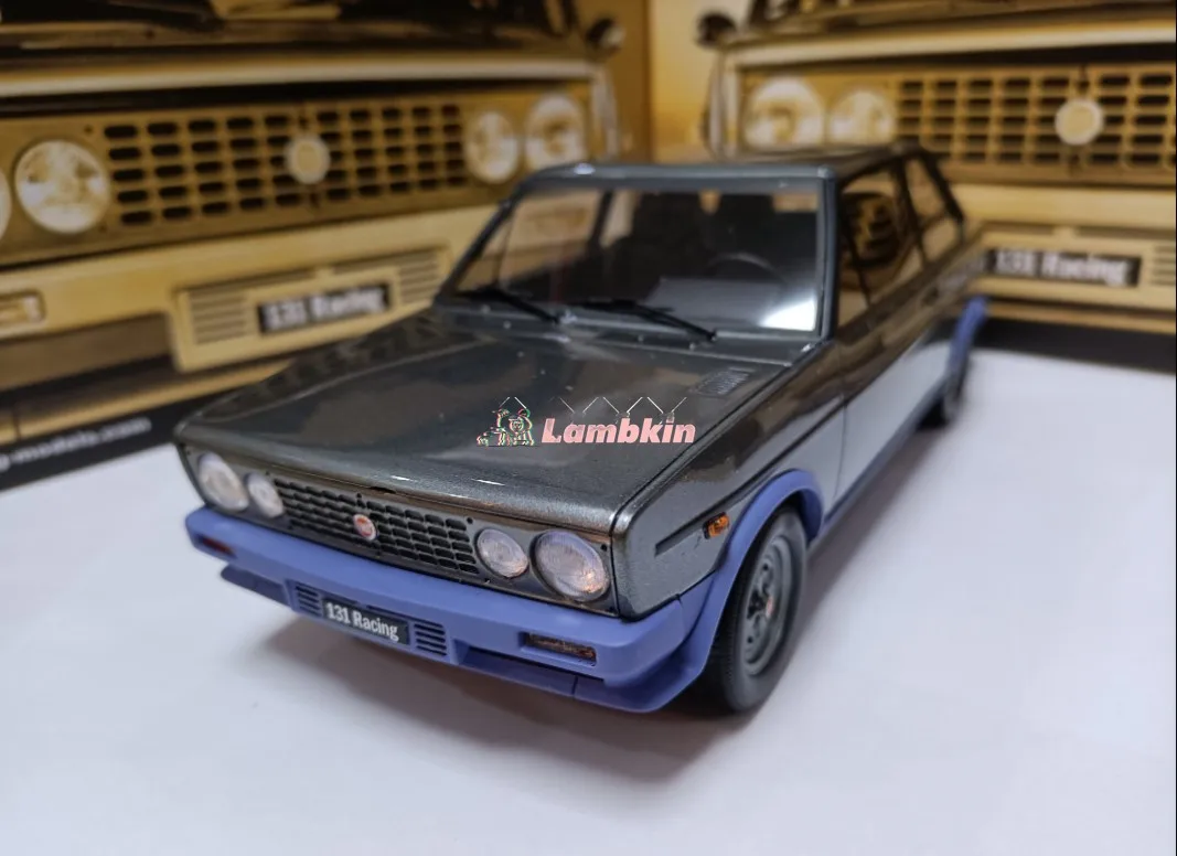 Laudoracing 1/18 For Fiat 131 2000 TC Metallic Gray Racing Edition Sports Car Model Classic Collection Miniature Replica