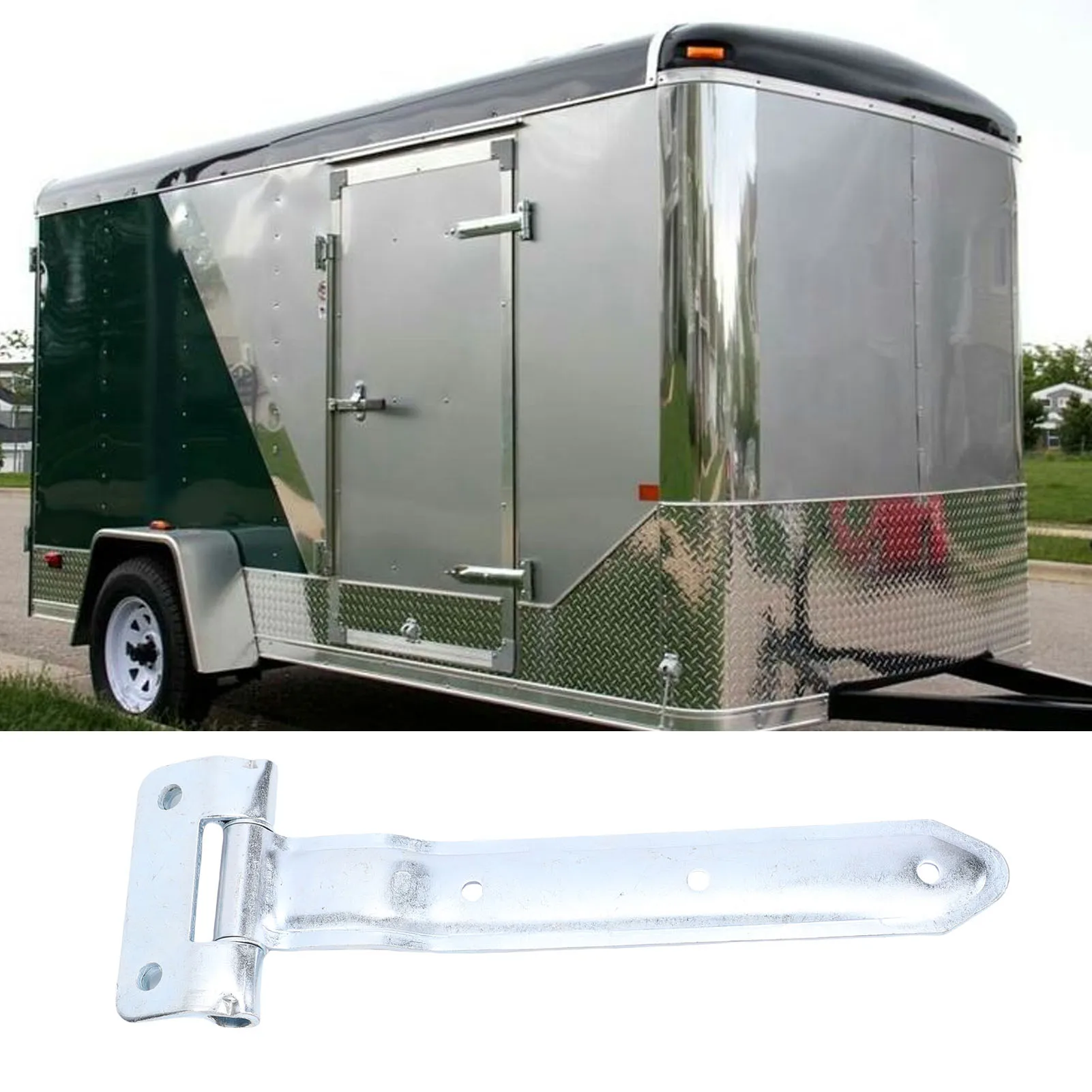 Trailer Door Bent Strap Hinge 12 Inch Metal Trailer Door Offset Bent Hinge Replacement For Side Door Enclosed Cargo Utility