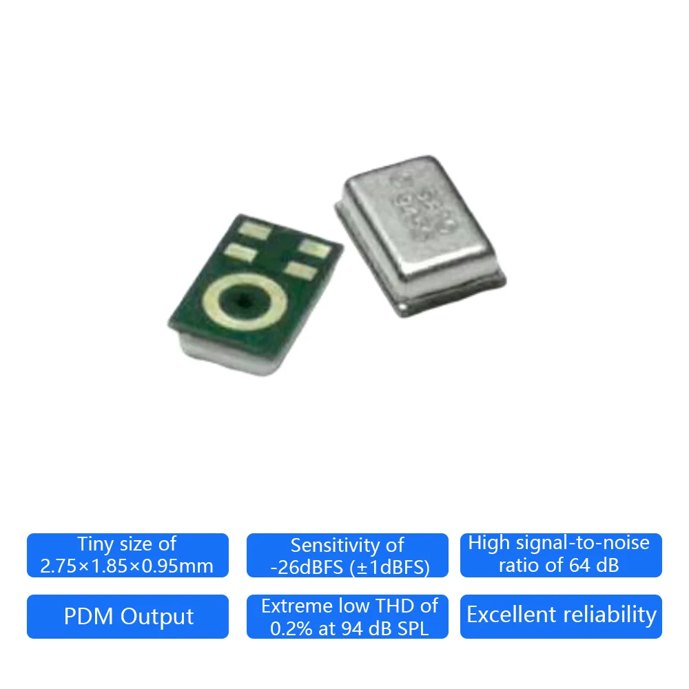 50 pièces omnidirectionnel Mems élément de Microphone numérique Microphone en silicone Microphone 2.75*1.85*0.95mm élément Port inférieur