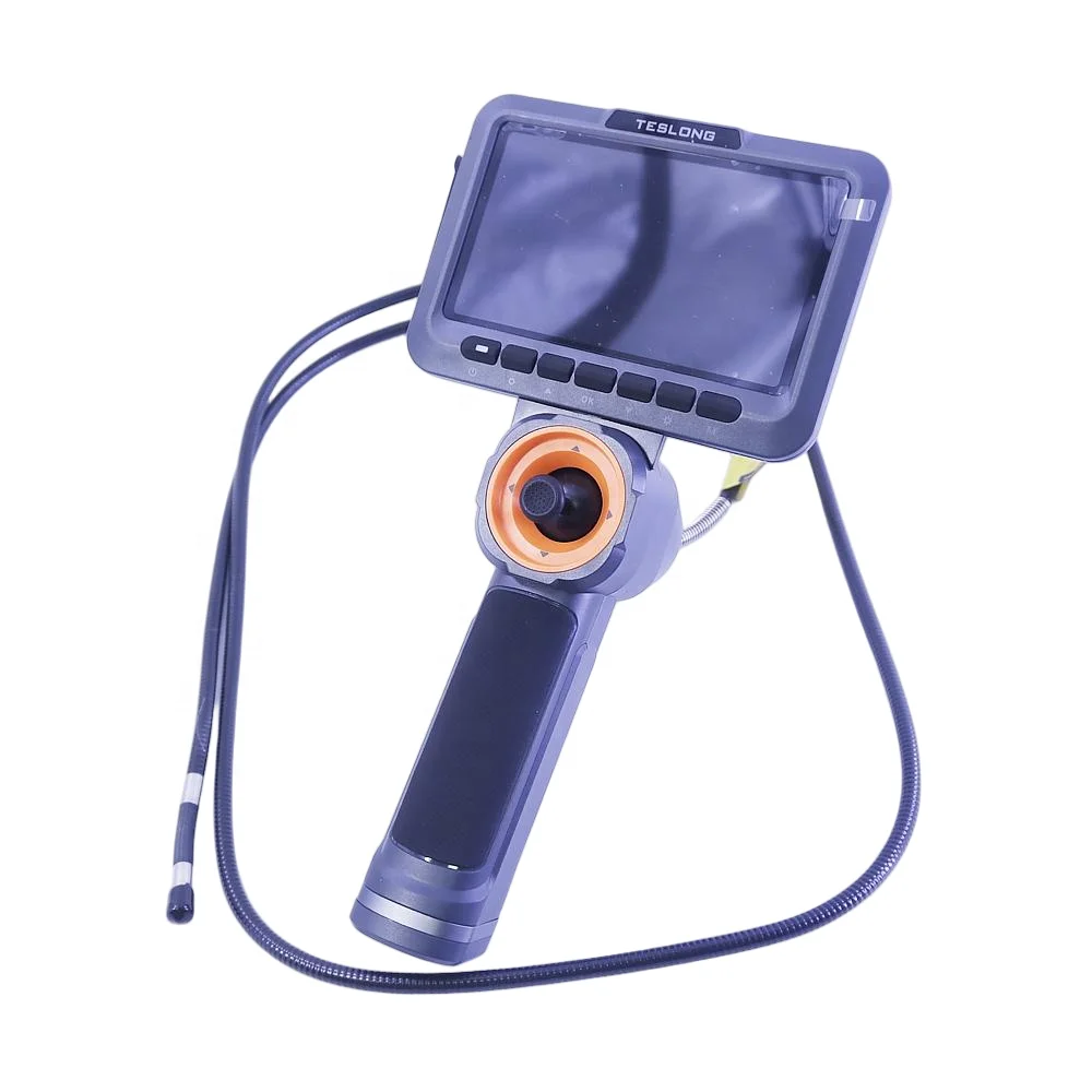 

TF550 Portable Endoscope 4-way 360° Articulating Dual Lens Inspection Camera 6.5mm Camera Head 1.55m Cable 5inch Display