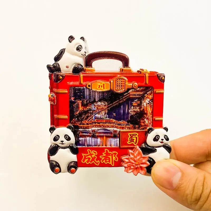 

Chengdu Tourist Souvenirs Personalized Refrigerator Magnets Creative Gift Resin3D3D Magnetic Message Board Decoration