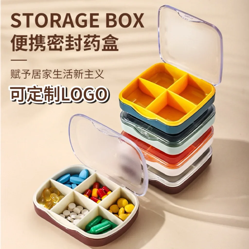 4/6 Grids Pill Box Weekly Medicine Pillbox Large Moisture-Proof Pill Storage Organizer Portable Medicine Case for Travel