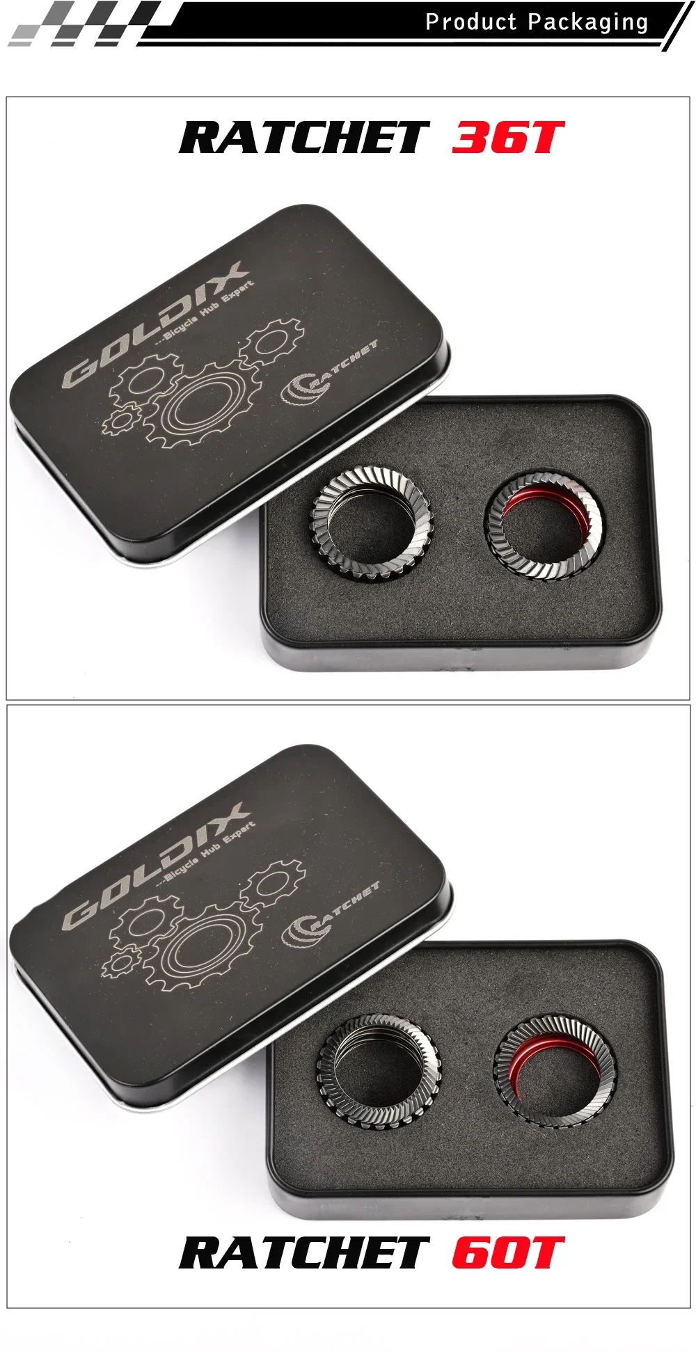 GOLDIX Neue Ratschen-Meshing-Spiral-Fahrradnabe 36T/60T für Rennrad/Mountainbike (370 350 310 180 160) Fahrradnabenteile – Detail 14