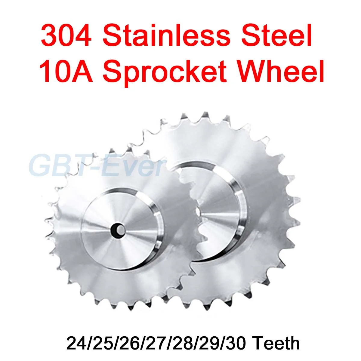 

1Pc 22T-30T 10A Sprocket Wheel for Roller Chain 22/23/24/25/26/27/28/29/30 Tooth Pitch 15.875mm 304 Stainless Steel Gear Welding