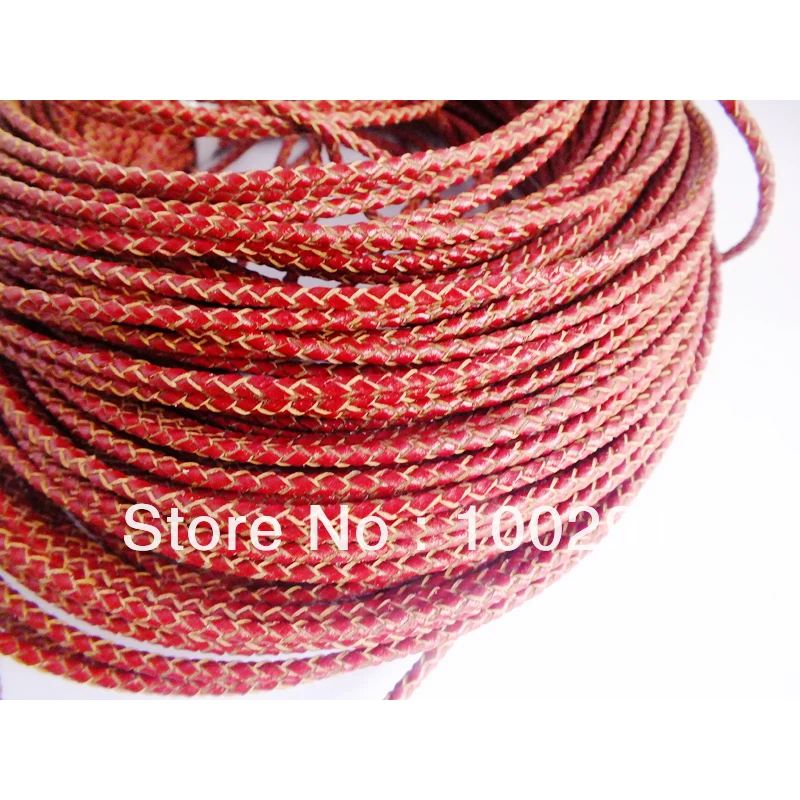 

100M/lot 3mm braided leather cord fitting DIY bracelet and Necklace Wholesale Price