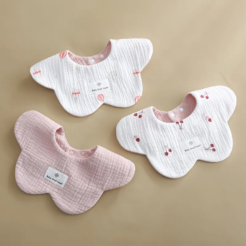 

ins style baby a type pure cotton small bib petal double-sided absorbent saliva napkin newborn 0-2 year old baby bib