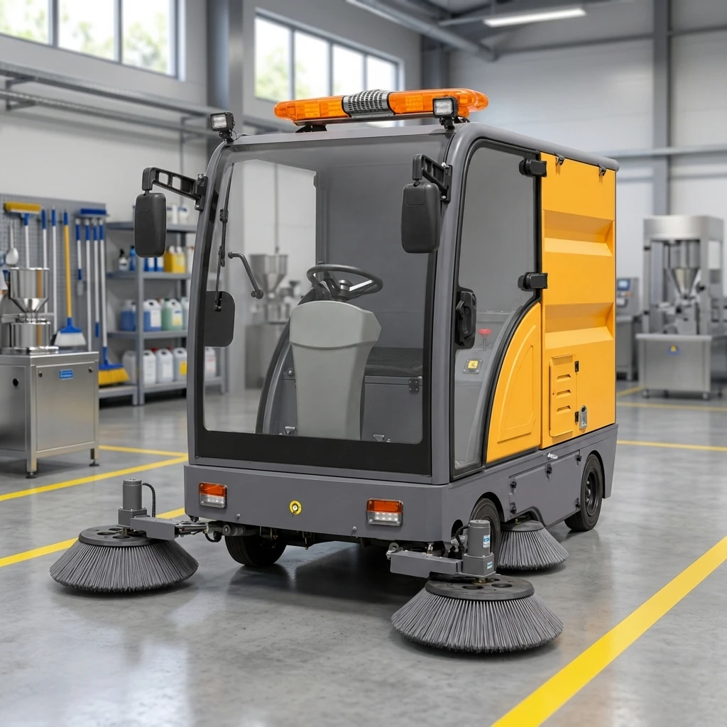Zoyon ZY-X5 Full Enclosed Ride-On Road Sweeper Telescopic 1500-2300mm Width With Fog Cannon Water Gun
