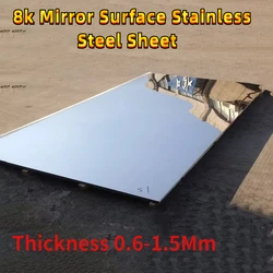 Plaque carrée en acier inoxydable, surface miroir 8k, modèle DIY, épaisseur 0.5/1/1/1mm, 1 pièce