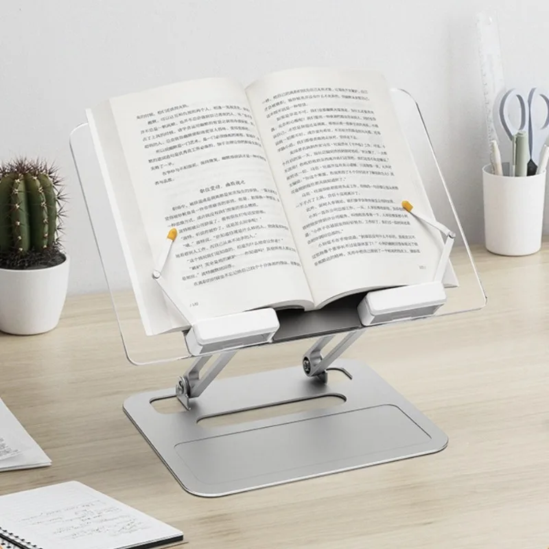 1Pc Aluminum Alloy Acrylic Plastic Reading Stand Holder Adjustable Reading Support Holder for Library Home School Book Stands