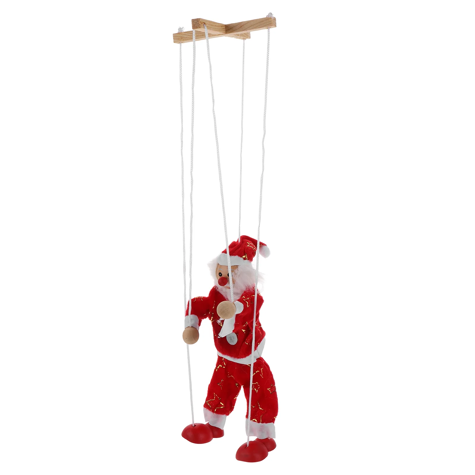 Wooden Pull String Marionette Christmas Interactive Toy Pretend Play Puppetry Party Favor puppets for kids 8-10