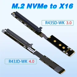 M.2 M2 NVMe zu PCIe X16 4.0 Extender Riser Adapter Jumper Mining Kabel GPU GTX RTX Nvidia AMD Grafikkarte 25 cm 35 cm 45 cm