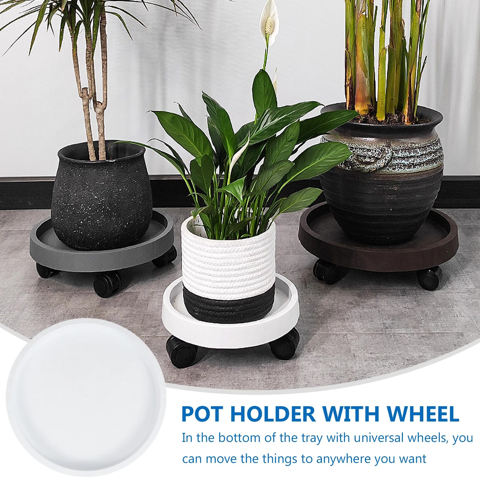 

Indoor Thickened Flower Pot Tray Heavy Duty Rolling Trolley PP Material Floor Protection Movable Plant Stand Large Load Capacity
