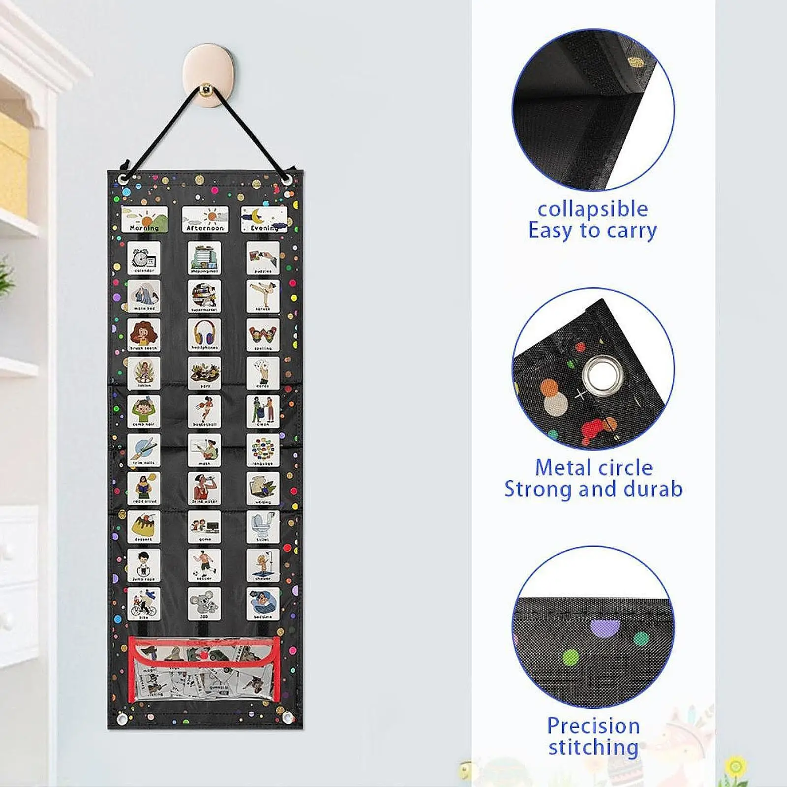 بطاقات روتينية يومية قابلة لإعادة الاستخدام للأطفال، مواد تعليمية متعددة الأغراض لمستلزمات التدريس في رياض الأطفال والمنزل المدرسي #3