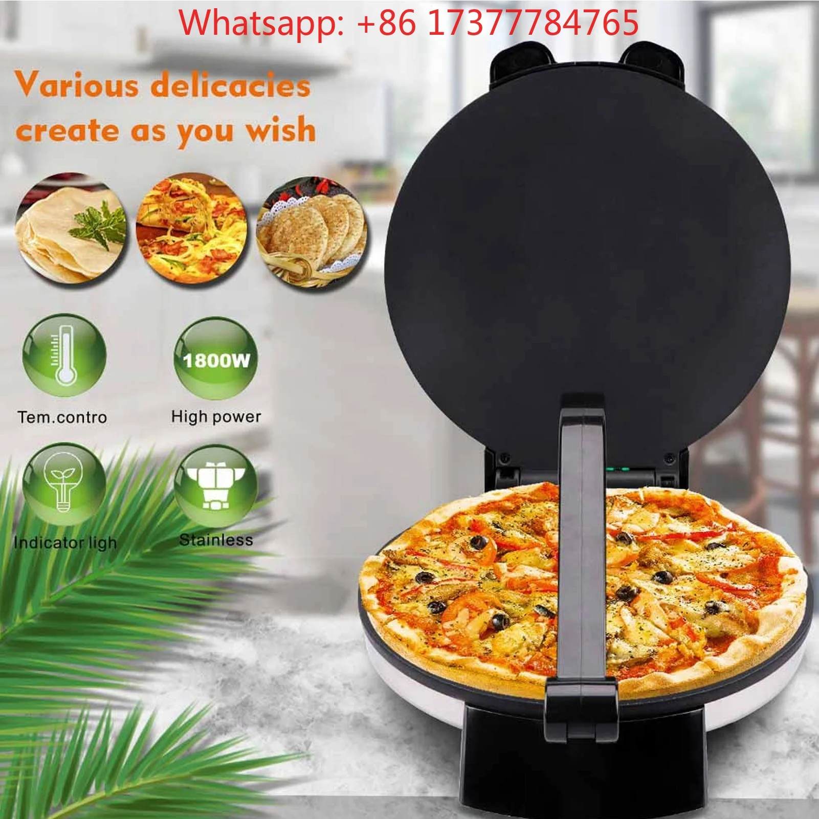 Electric Crepe Maker Roti Maker Machine Knob Temperature Control Fast Heating Simple  10in Easy Cleaning for Kitchen