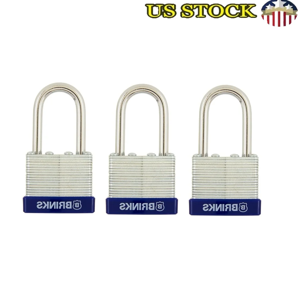 

Laminated Steel Padlock 40mm Heavy-Duty Security Lock with Cut Resistant Shackle 3 Pack Includes Keys Weather Resistant