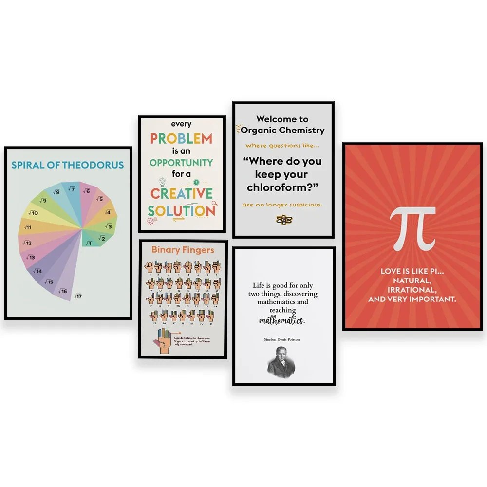 Binary Fingers How to Count Up to 31 Posters with Fingers, Euler's Identity Equations, Spiral Math Poster Shape, Teacher Gift