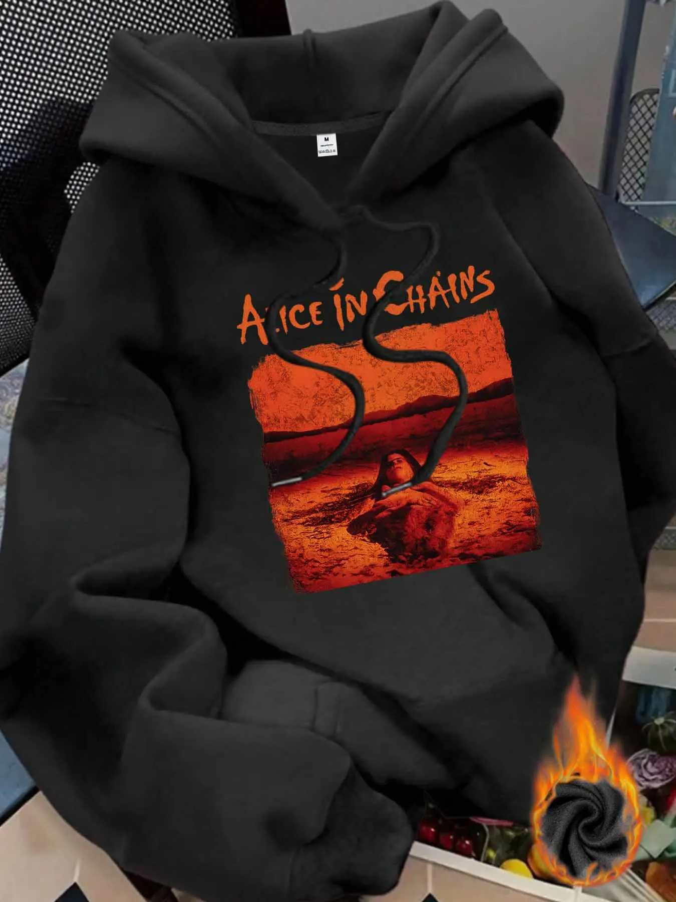 

【005880】красный живописный узор. Модная женская толстовка с принтом. Женская толстовка со свободными длинными рукавами.