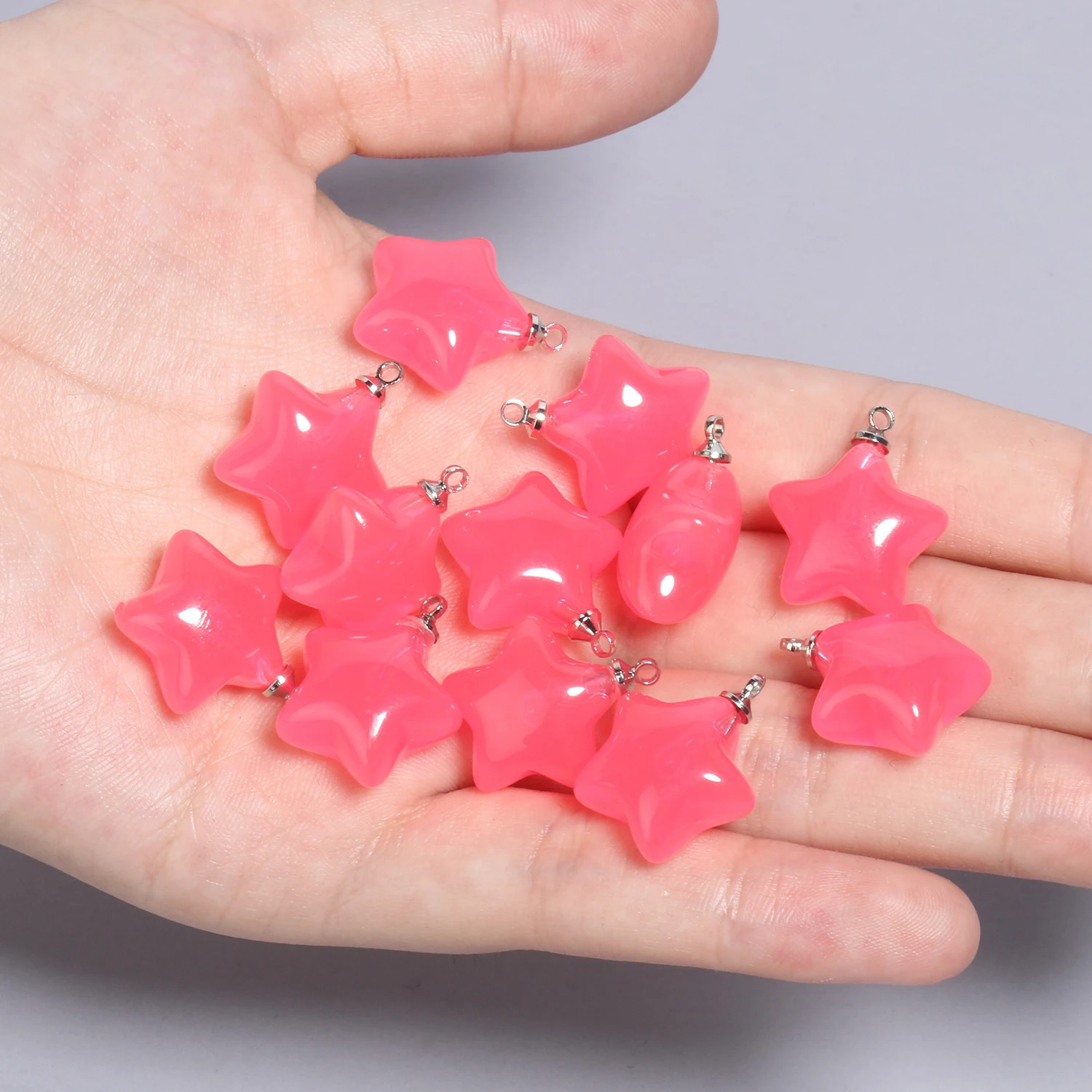 10pcs Mixed Cute Resin Star Charms for DIY Jewelry Making