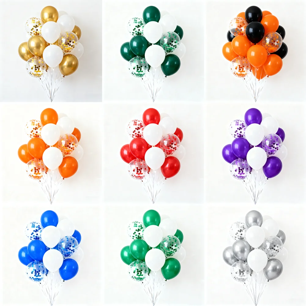 

18pcs Latex Helium Balloons Gold Silver Red Green Orange Confetti Balloon Birthday Wedding Party Baby Shower Globos Decoration