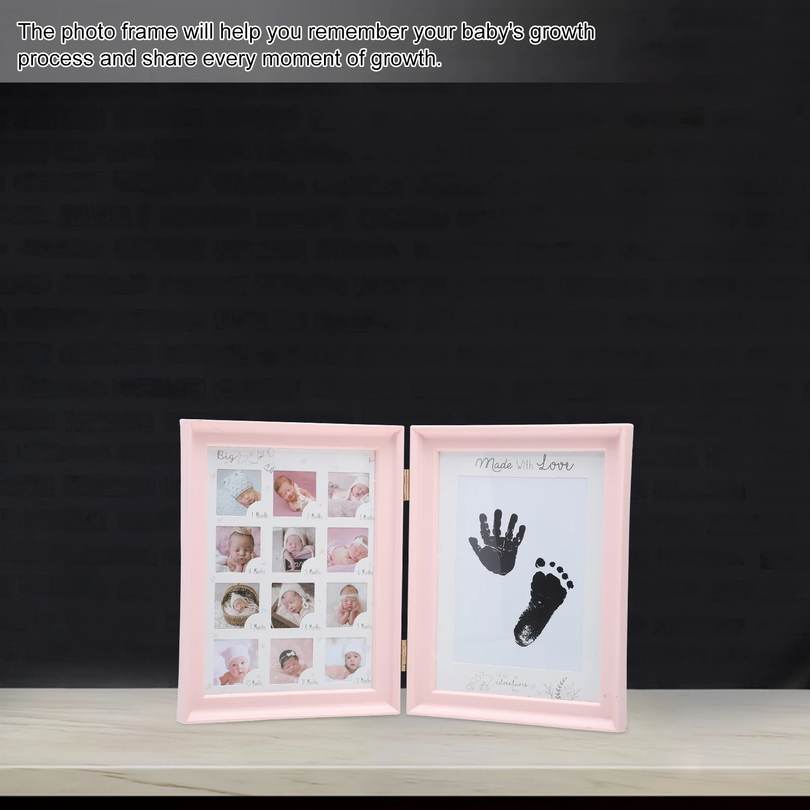 Growth Photo Frame Baby Decoration For Infant Frames No Ink Keepsake Newborns Handprint Pvc Record Rack