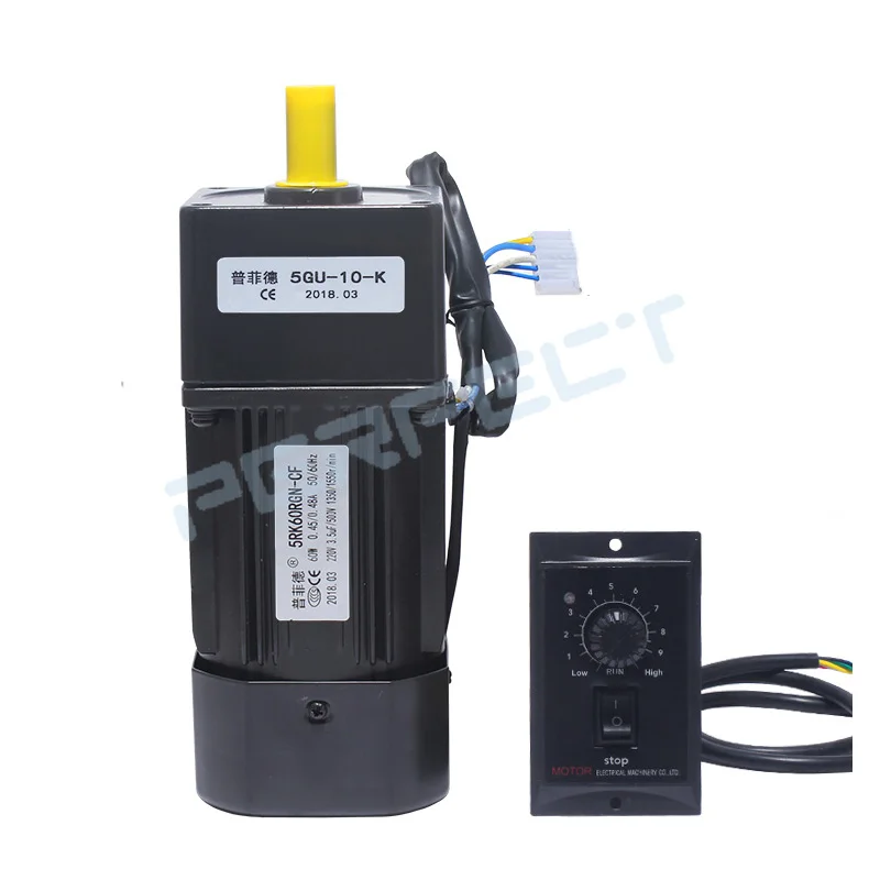 5RK60GN-CF 220V AC Geared Motors 60W Induction Small Machine 2.7/4.5/6.9/9/12.5/18/22/27/33/45/54/67/90/108/135/180/225/270/450