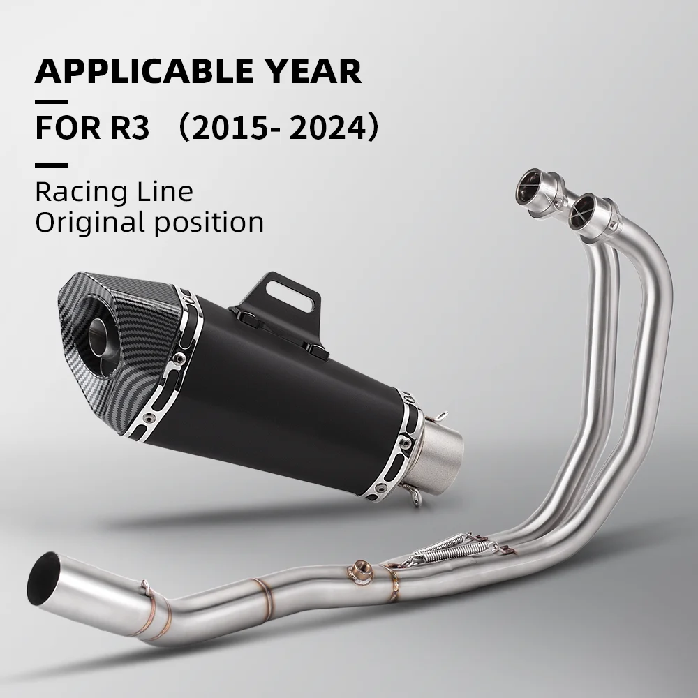 

Yamaha YZF R3 R25 MT03 Motorcycle Exhaust Escape Motorcycle Full System Front Connection Pipe Carbon Muffler 2015-2024