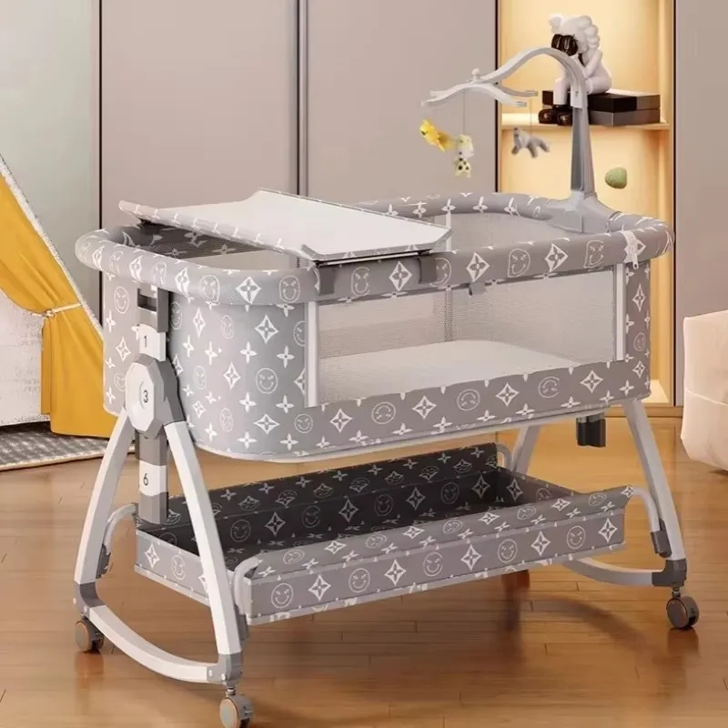 Newborn Foldable Portable Crib - Movable Multifunctional Co-Sleeper Cradle for Baby